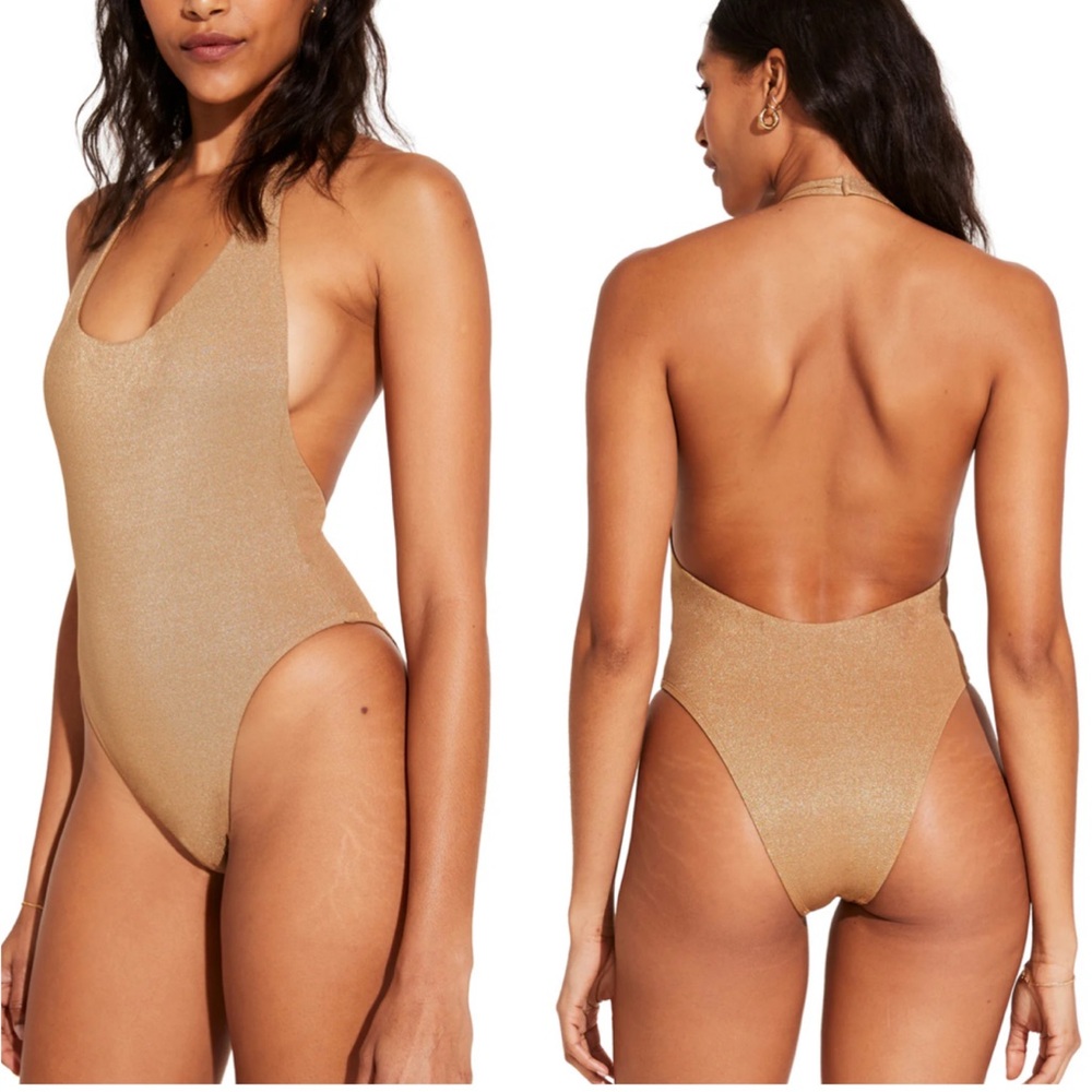 Vitamin A Gold One Piece Swimsuit chic Medium